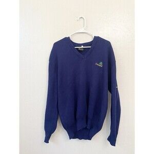 Vintage Blarney Castle Sweater Men Size Large Pullover Blue Logo Acrylic IRELAND